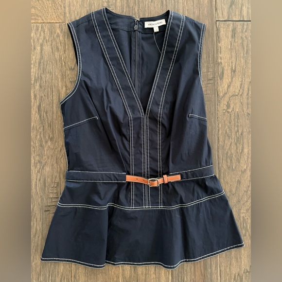Veronica Beard Nickleby V-Neck Peplum Top Size 8 - Picture 5 of 7